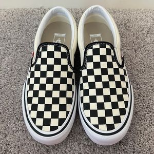 Vans Slip-On Pro - Checkerboard, black/white, US Men’s 7.0, No tags/box. New!